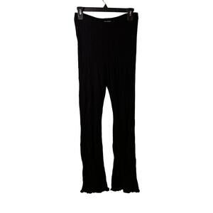 & Other Stories Black Wool Blend Flare Leg Pull on Pants Small